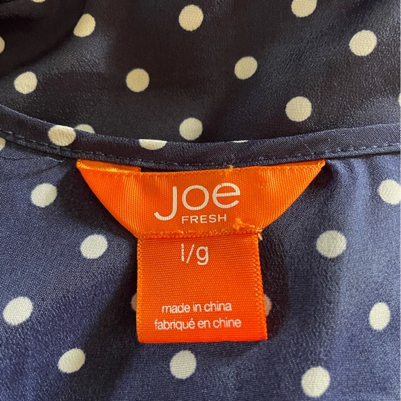 Joe Fresh polka dot ruffle dress with tie waist and adjustable straps. Women Lg. - Picture 5 of 7